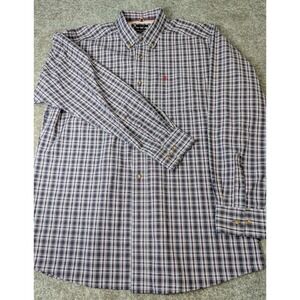 Ariat Pro Series Fitted Shirt Men's XL Blue Plaid Long Sleeve Button Down